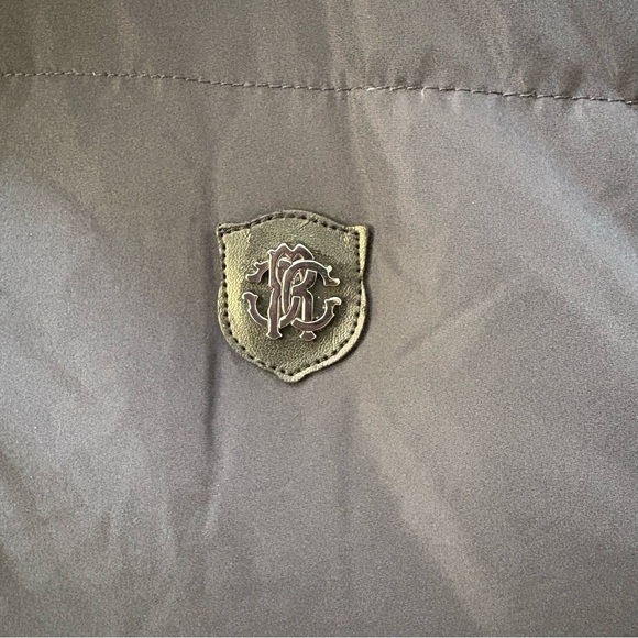 Roberto Cavalli Men’s Duck Down Puffer Vest Navy Blue Size 54 XL Hooded - Picture 3 of 14